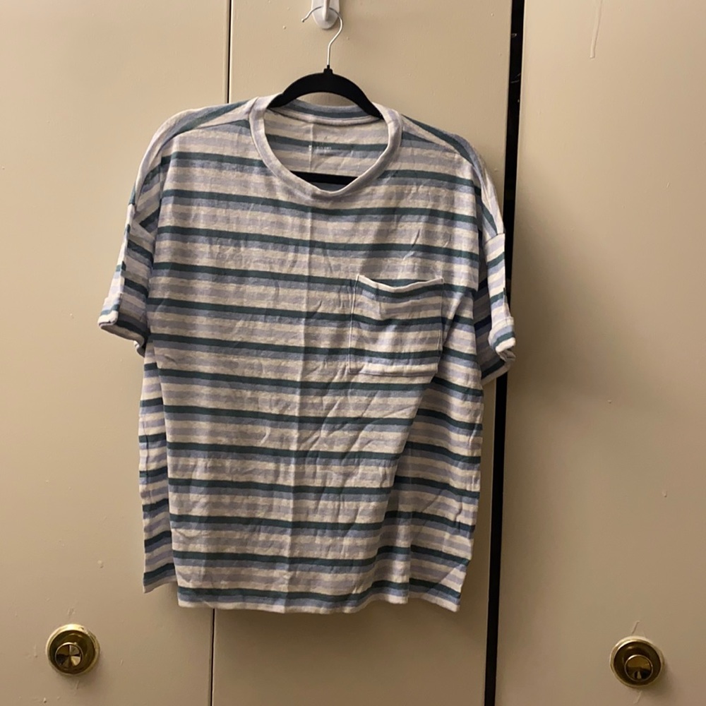 Aerie Striped Linen Pocket Tee